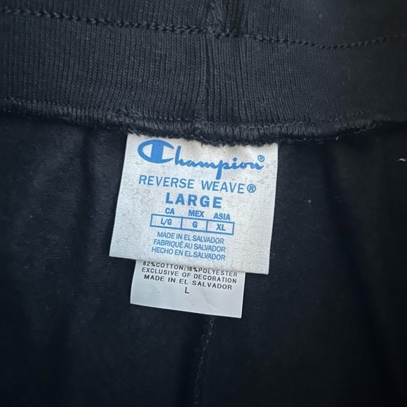 NWT Champion Reverse Weave Shorts Large black fleece sweats - Picture 7 of 9
